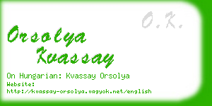 orsolya kvassay business card